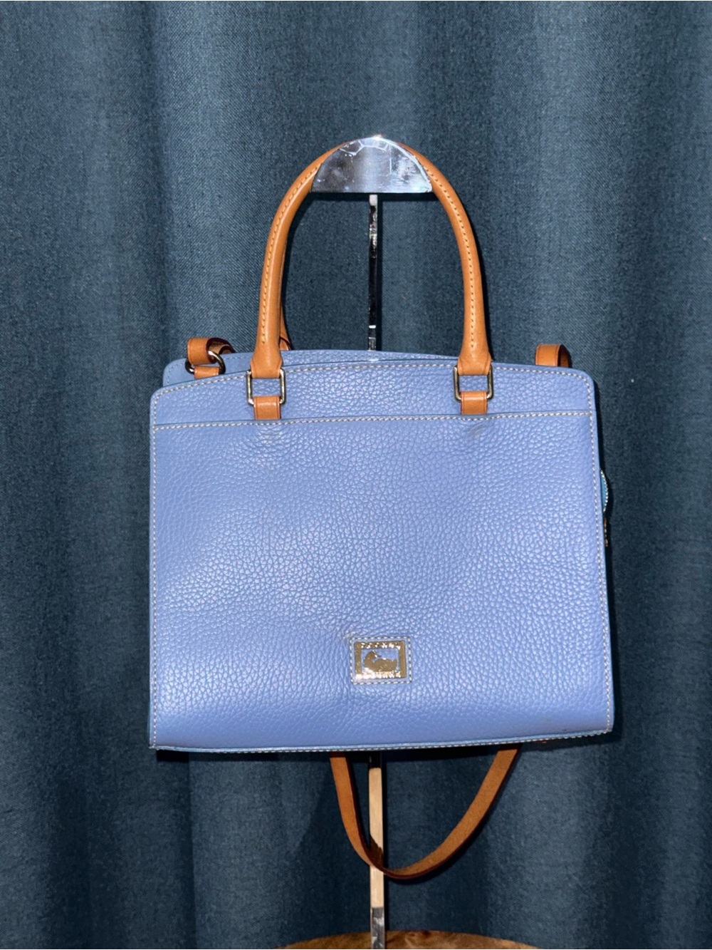 Dooney & Bourke Blair Blue Leather Satchel EUC